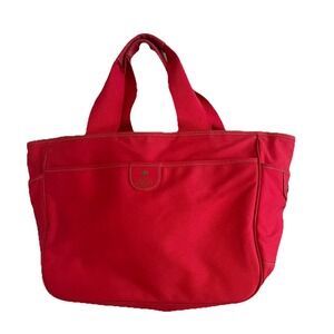 Giorgio Beverly Hills Large Red Tote Bag Purse Purple Interior Beach Resort